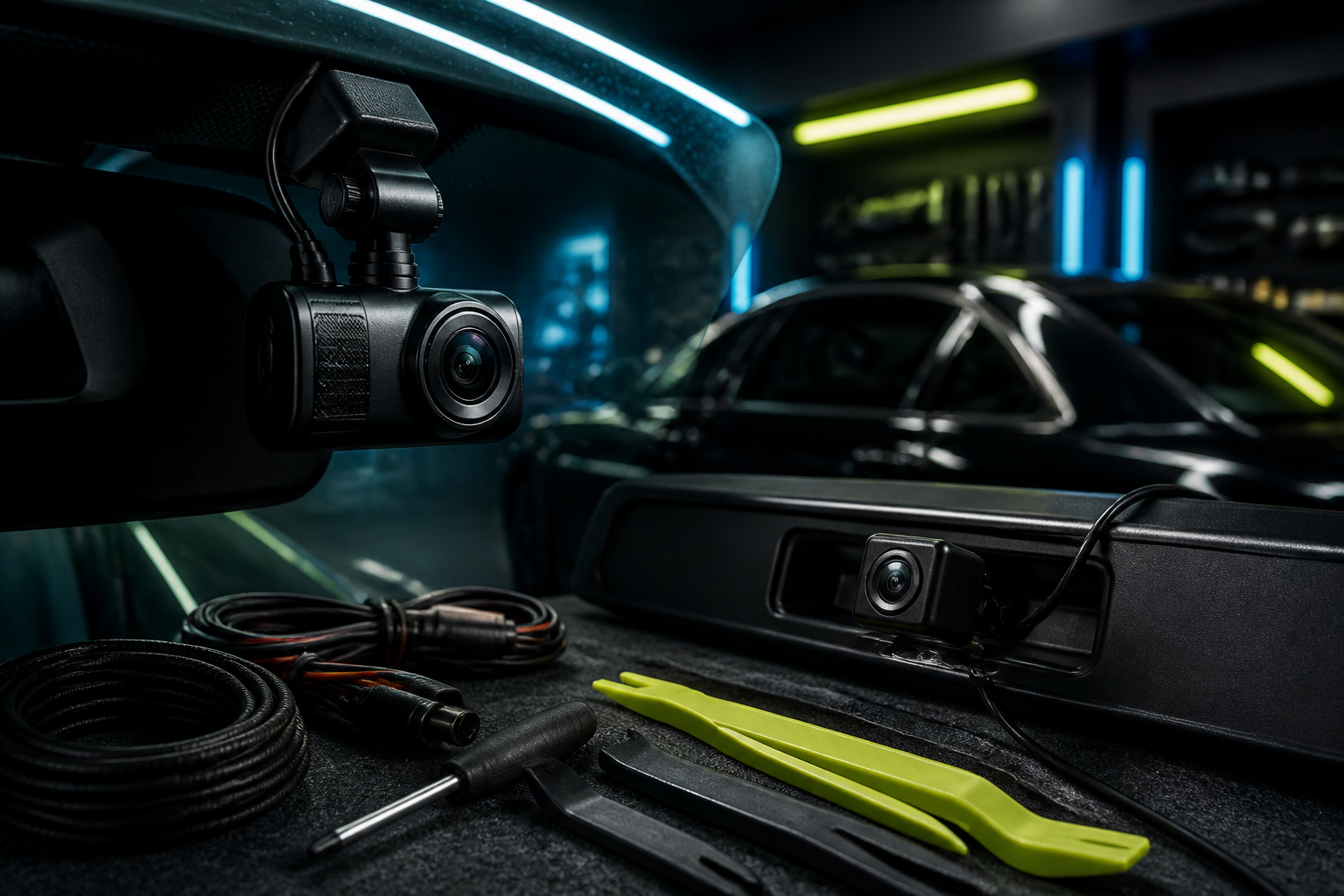 Dashcam and Reverse Camera service scene